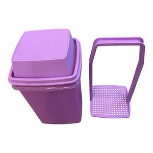 Tupperware Lavender Purple Food Storage Bin with Perforated Insert